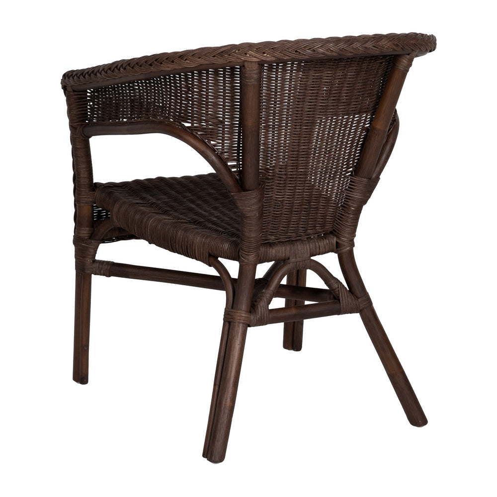 SILLA MARRÓN RATÁN SALÓN 60 X 62 X 78 CM