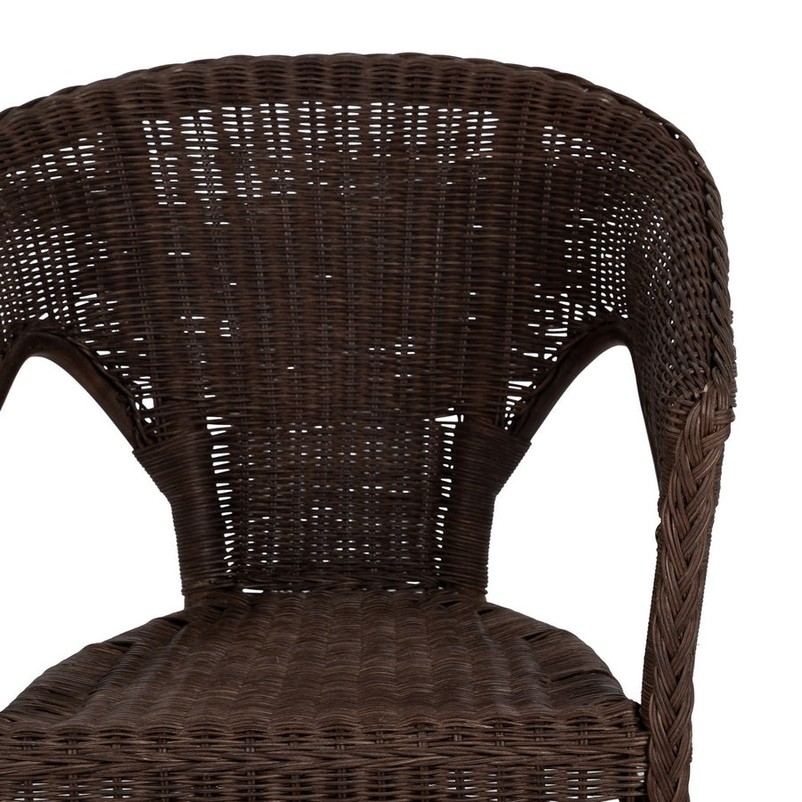 BROWN RATTAN LOUNGE CHAIR 60 X 62 X 78 CM