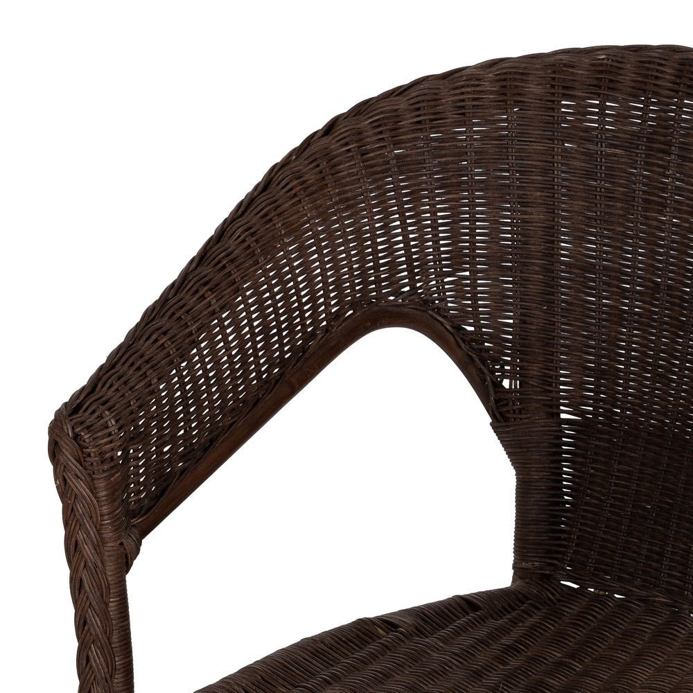 SILLA MARRÓN RATÁN SALÓN 60 X 62 X 78 CM