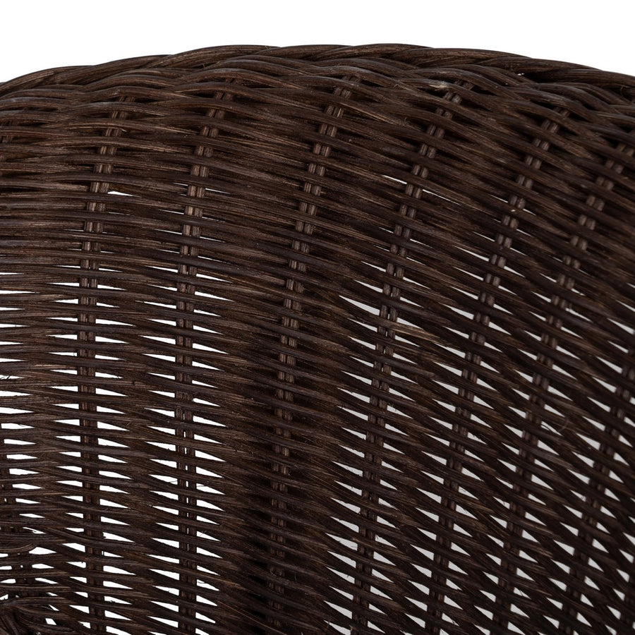BROWN RATTAN LOUNGE CHAIR 60 X 62 X 78 CM