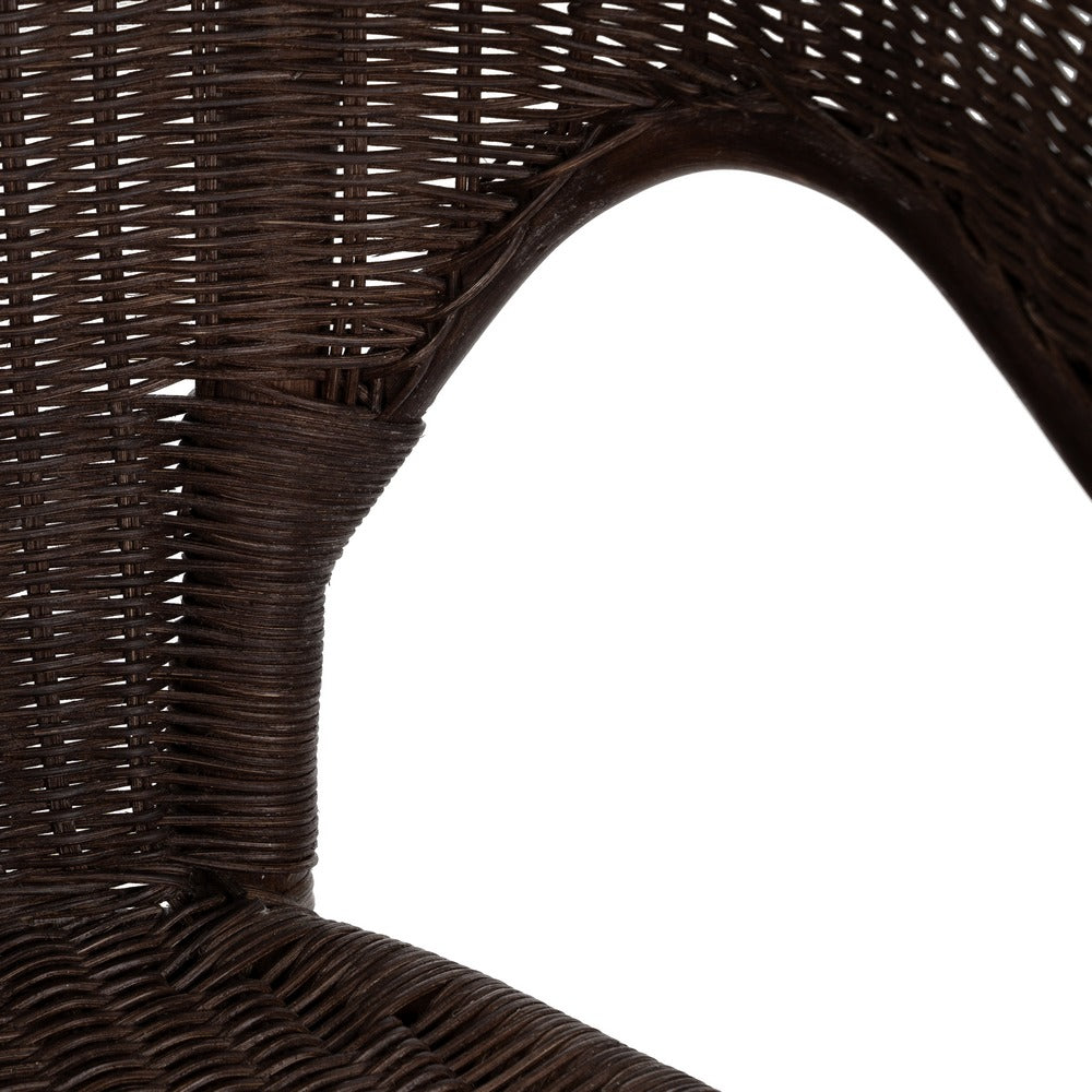 SILLA MARRÓN RATÁN SALÓN 60 X 62 X 78 CM