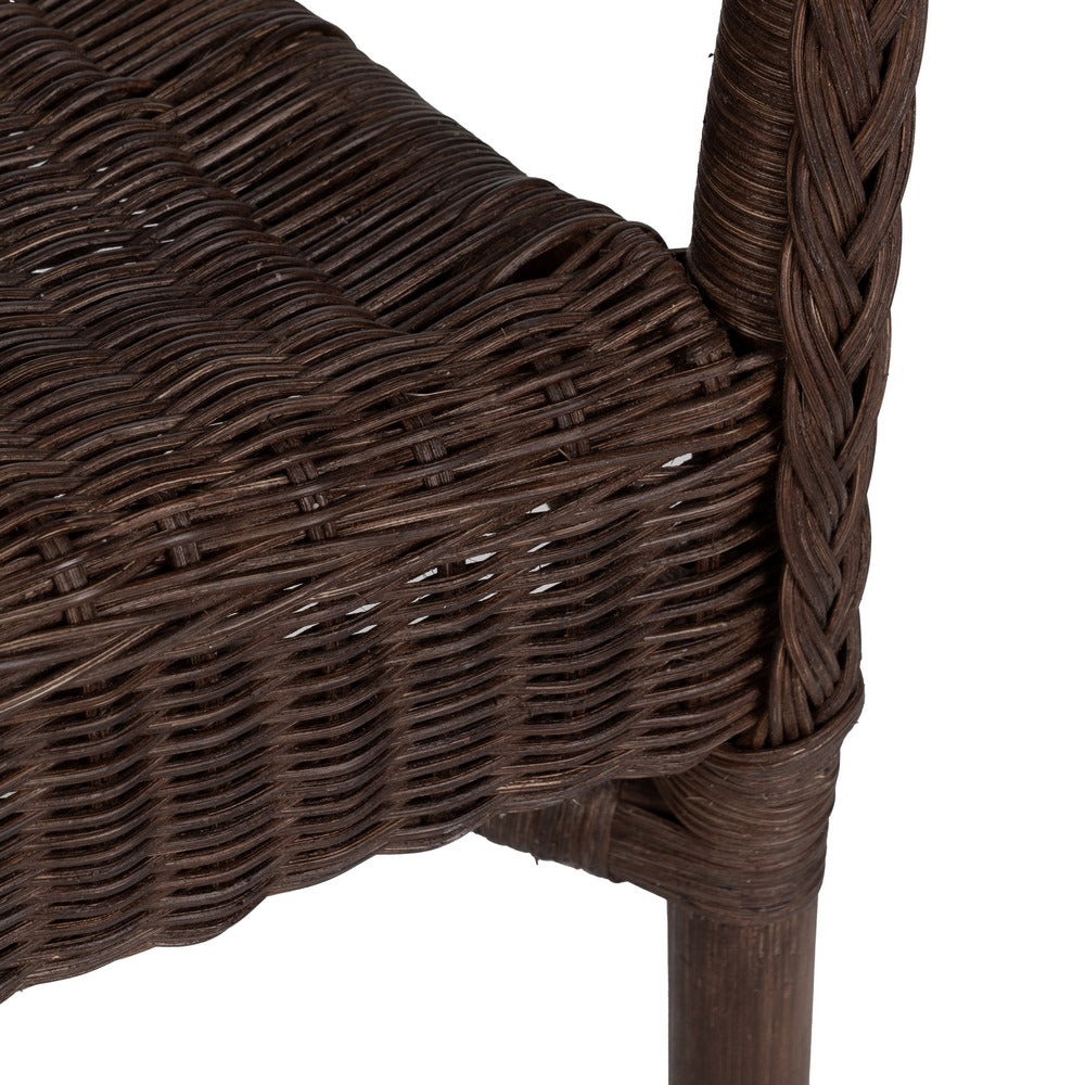 SILLA MARRÓN RATÁN SALÓN 60 X 62 X 78 CM
