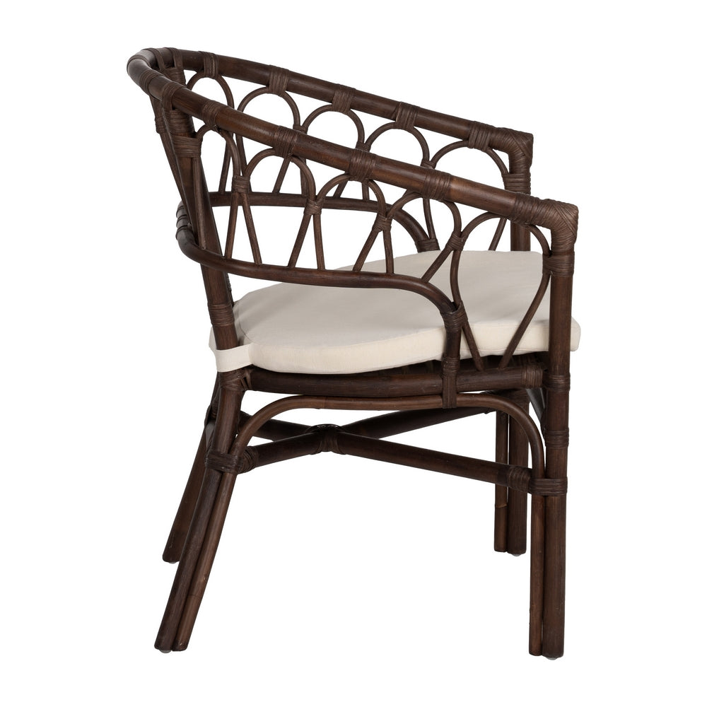 SILLA MARRÓN RATÁN SALÓN 58 X 59 X 78 CM