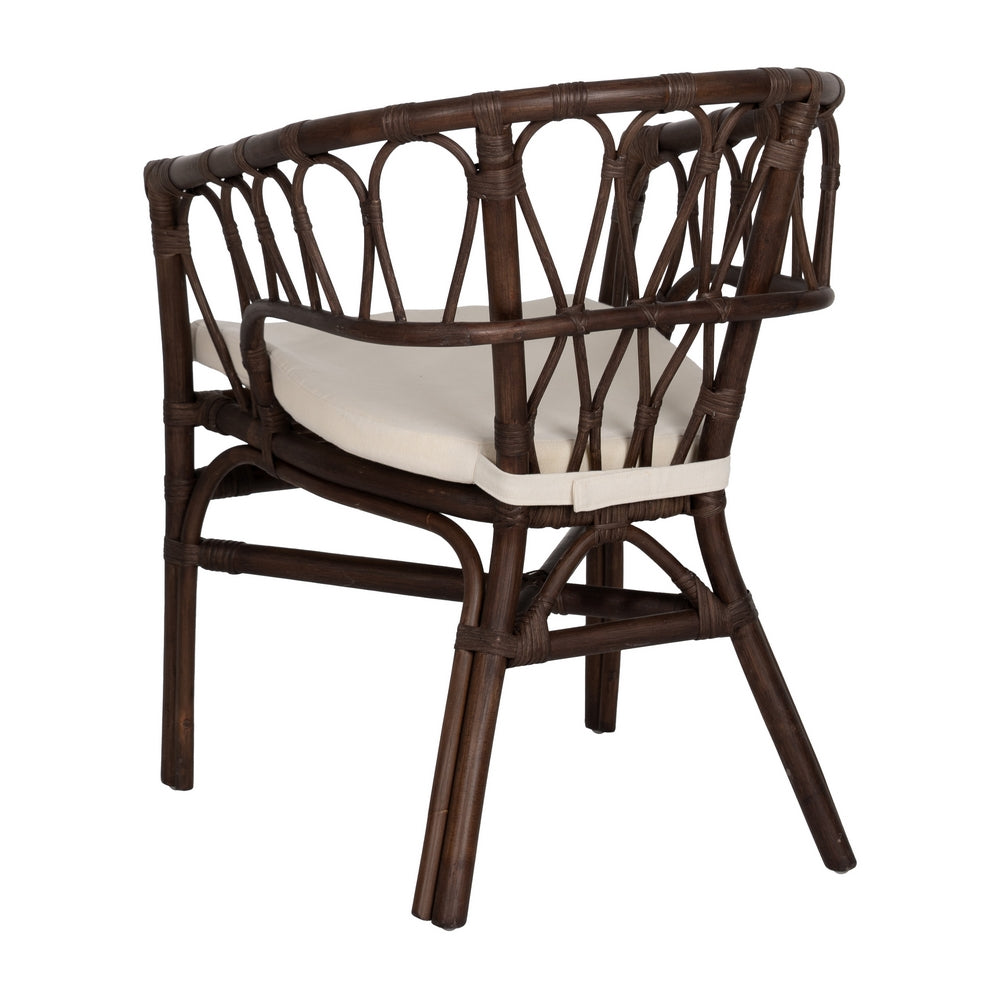 SILLA MARRÓN RATÁN SALÓN 58 X 59 X 78 CM