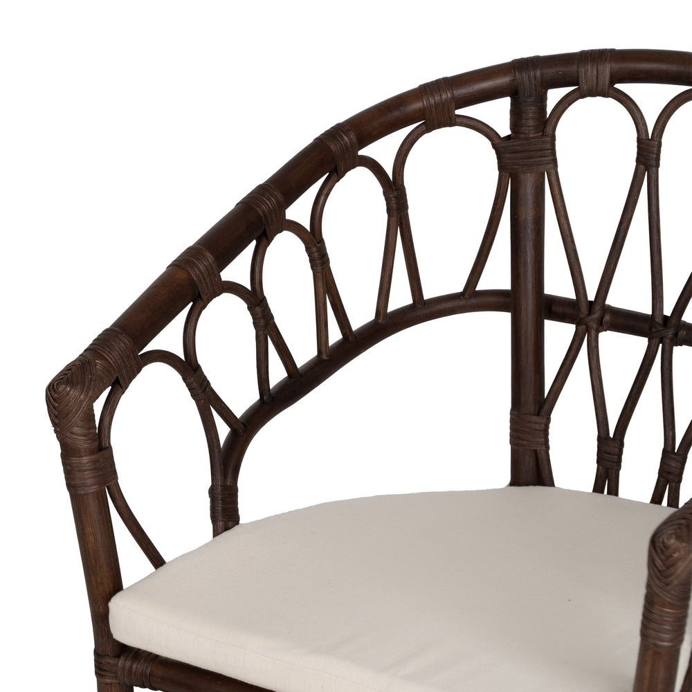 SILLA MARRÓN RATÁN SALÓN 58 X 59 X 78 CM