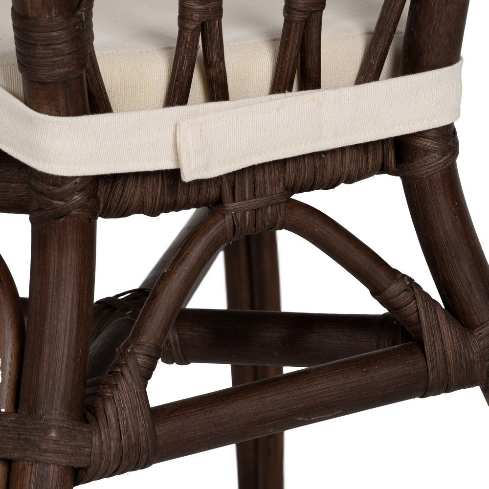 SILLA MARRÓN RATÁN SALÓN 58 X 59 X 78 CM