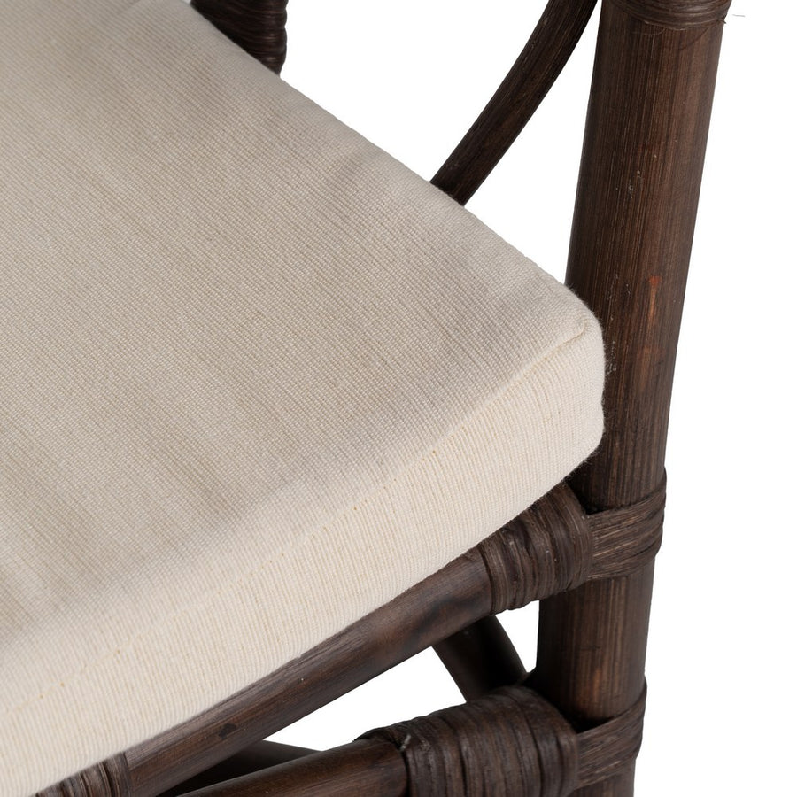 SILLA MARRÓN RATÁN SALÓN 58 X 59 X 78 CM