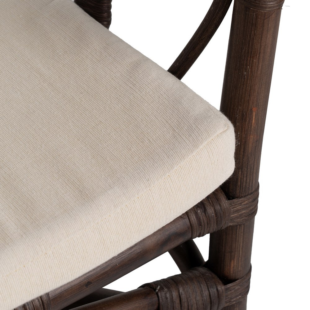 SILLA MARRÓN RATÁN SALÓN 58 X 59 X 78 CM