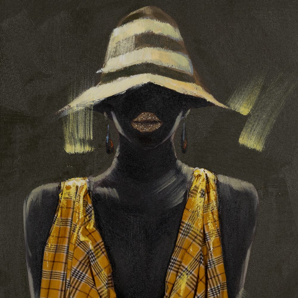 PINTURA AFRICANA AMARILLO LIENZO 90 X 3,50 X 120 CM