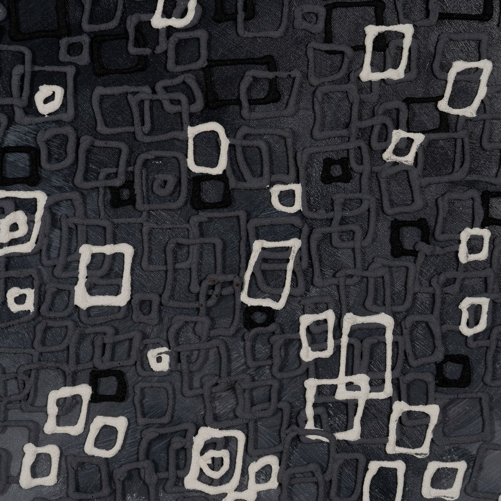 CUADRO ABSTRACTO BLANCO-NEGRO 90 X 120 CM