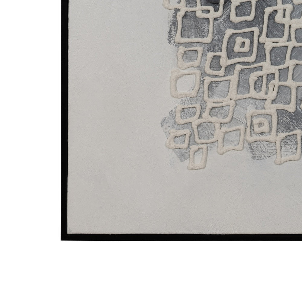 CUADRO ABSTRACTO BLANCO-NEGRO 90 X 120 CM