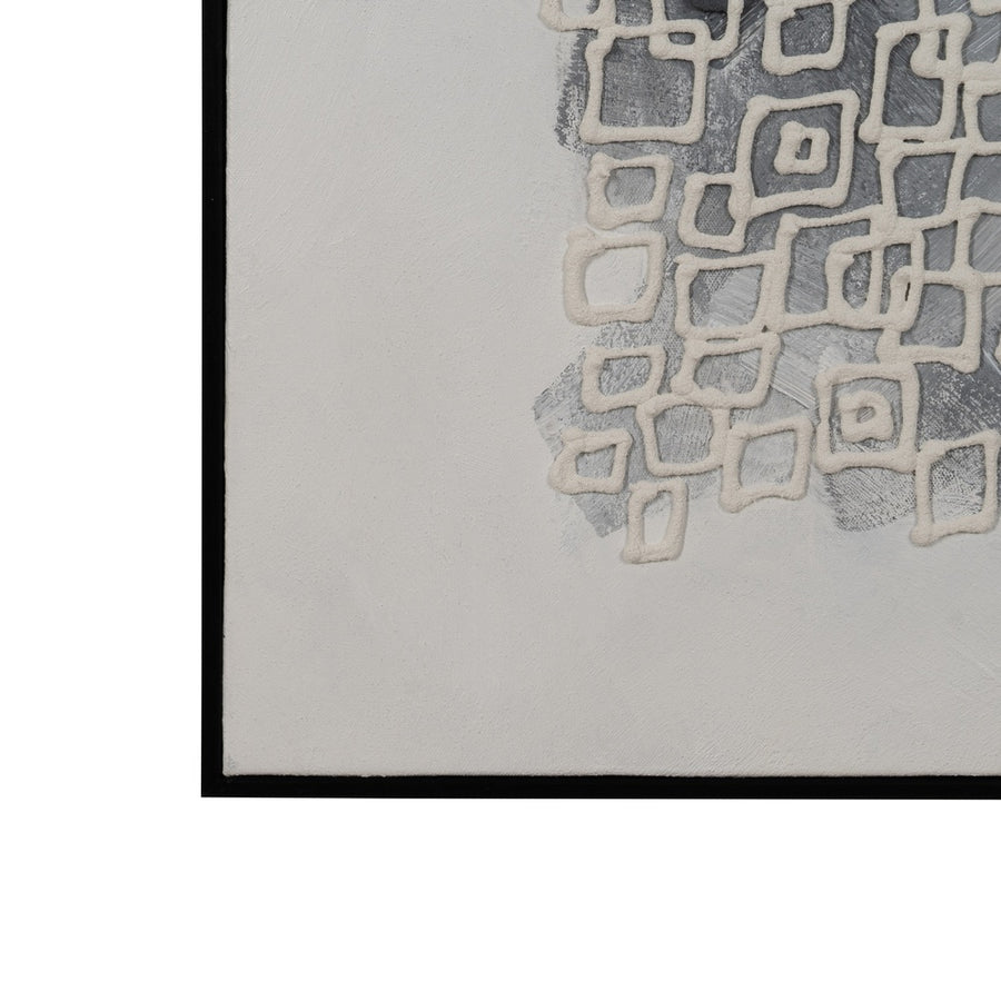 CUADRO ABSTRACTO BLANCO-NEGRO 90 X 120 CM