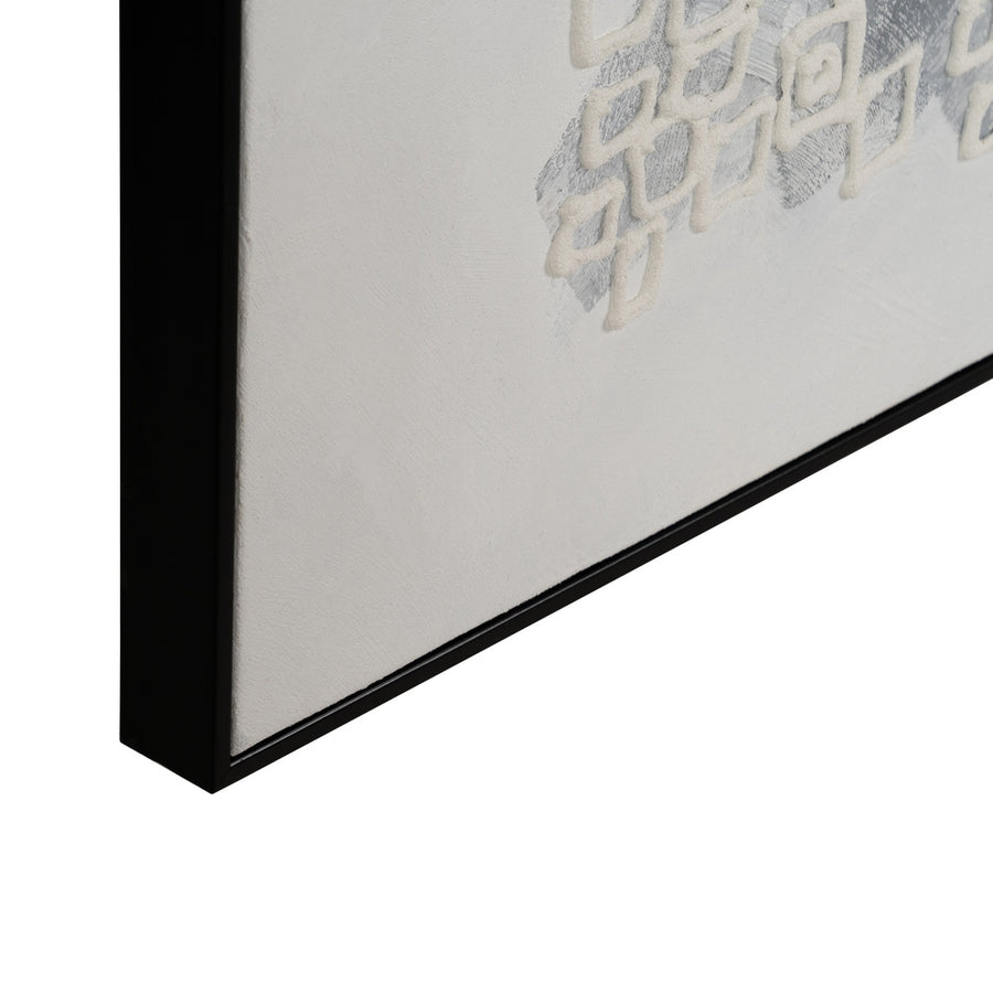 CUADRO ABSTRACTO BLANCO-NEGRO 90 X 120 CM