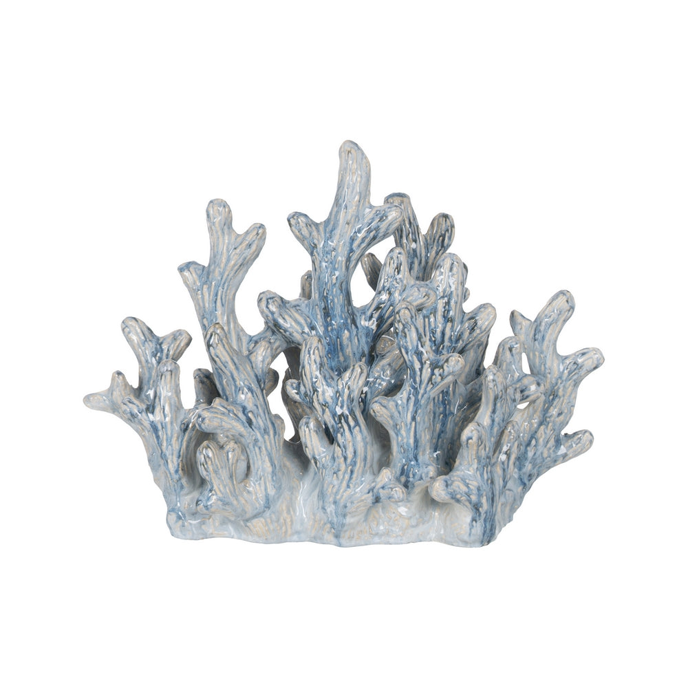 FIGURA CORAL AZUL CER�MICA DECORACI�N 43 X 21 X 30,50 CM