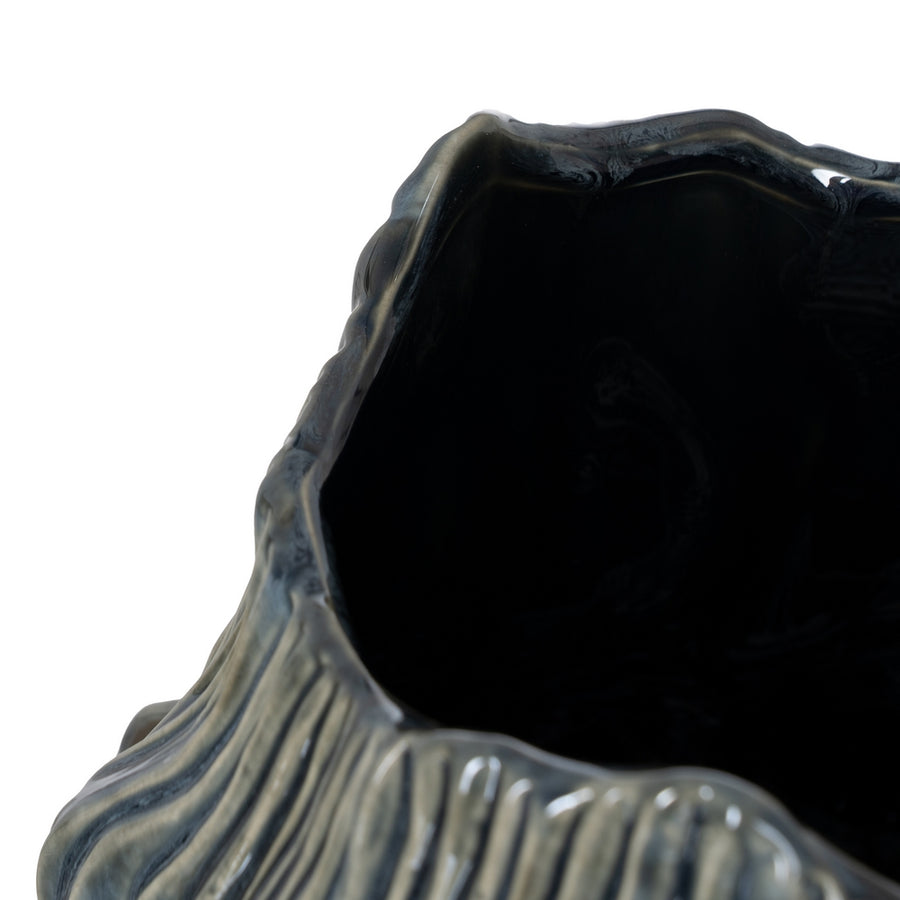 BLUE CERAMIC DECORATIVE VASE 26 X 26 X 31.50 CM