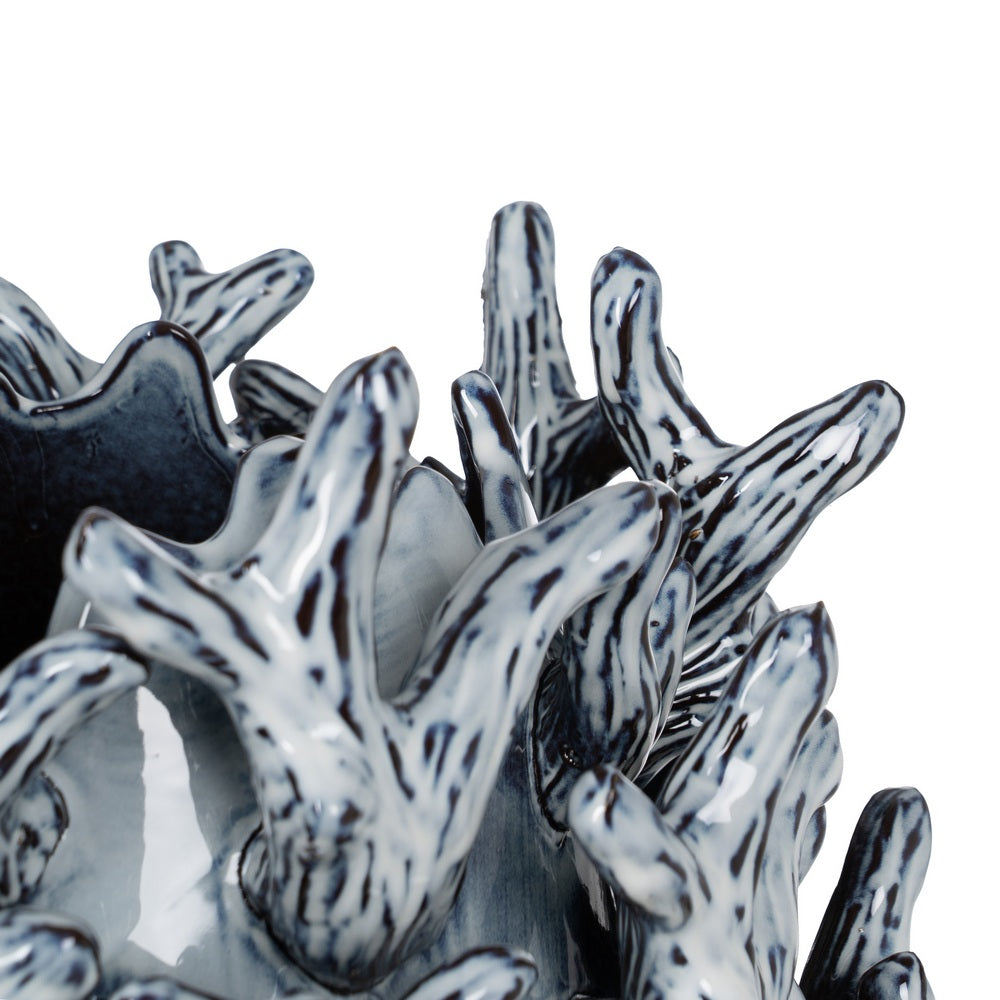 BLUE CERAMIC DECORATIVE VASE 26.50 X 26 X 37 CM