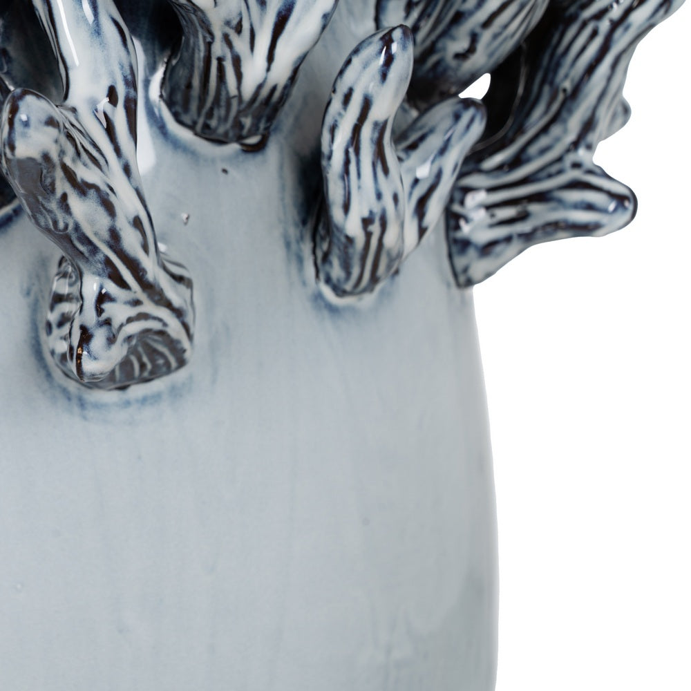 BLUE CERAMIC DECORATIVE VASE 26.50 X 26 X 37 CM