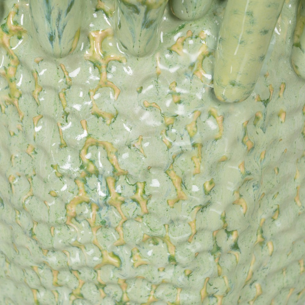 GREEN CERAMIC DECORATIVE VASE 29 X 29 X 33 CM