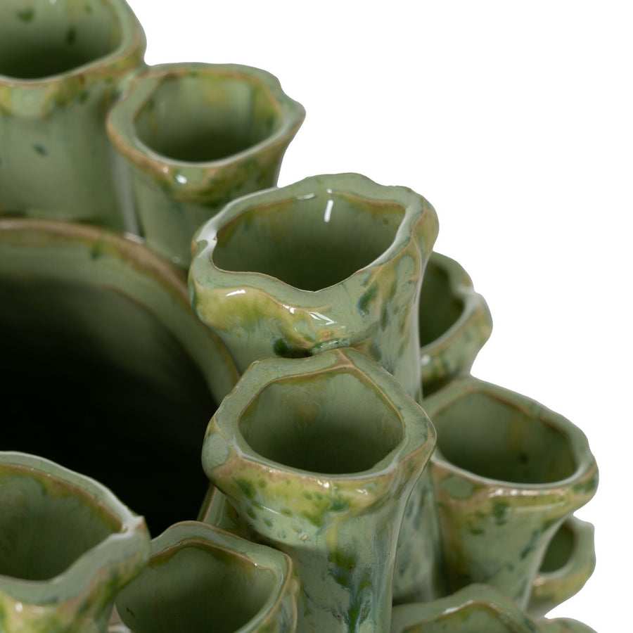 JARRÓN VERDE CERÁMICA DECORACIÓN 29 X 29 X 33 CM