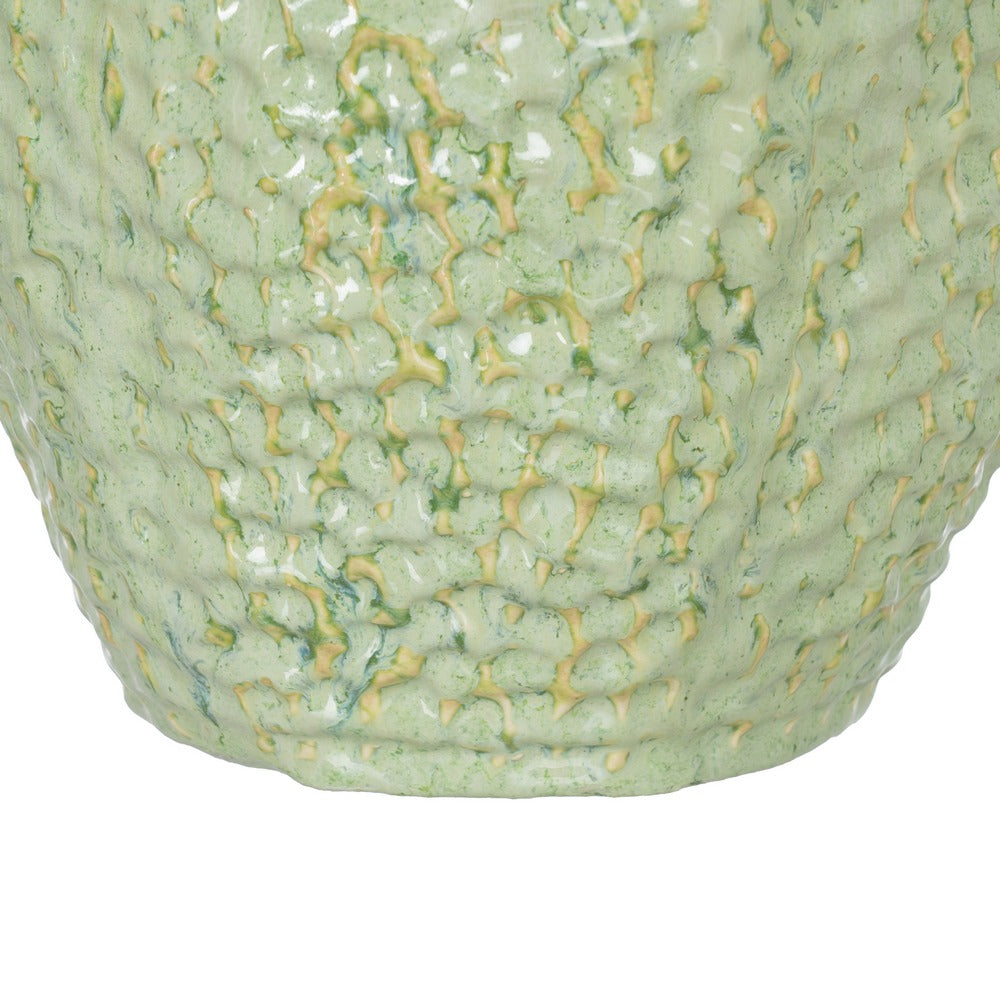 GREEN CERAMIC DECORATIVE VASE 29 X 29 X 33 CM