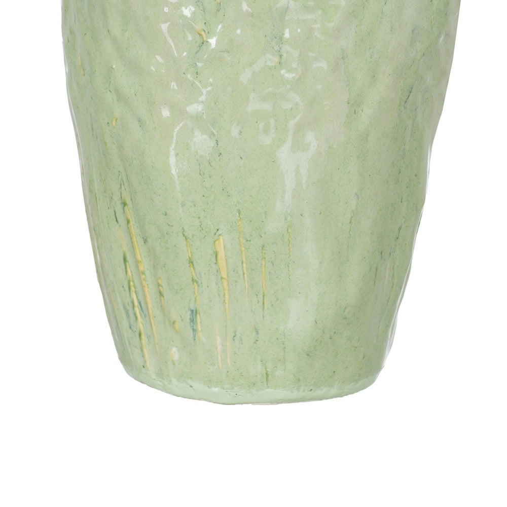JARRÓN VERDE CERÁMICA DECORACIÓN 28,50 X 27,50 X 46,50 CM