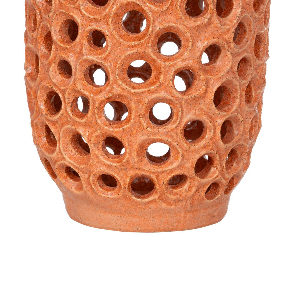 JARRÓN NARANJA CERÁMICA DECORACIÓN 24 X 23,50 X 54,50 CM