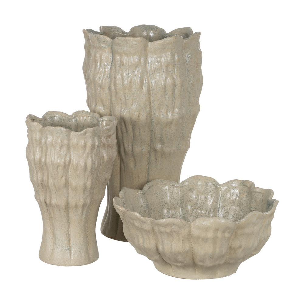 CENTERPIECE GREEN CERAMIC DECORATION 42 X 42 X 19 CM