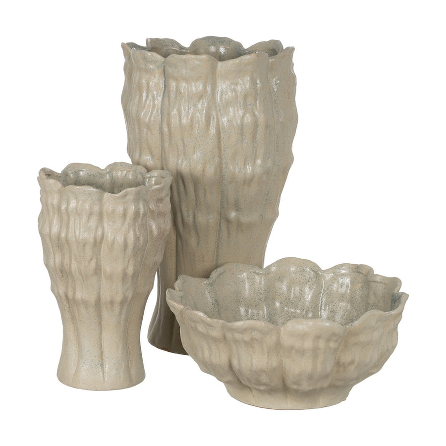 CENTERPIECE GREEN CERAMIC DECORATION 42 X 42 X 19 CM