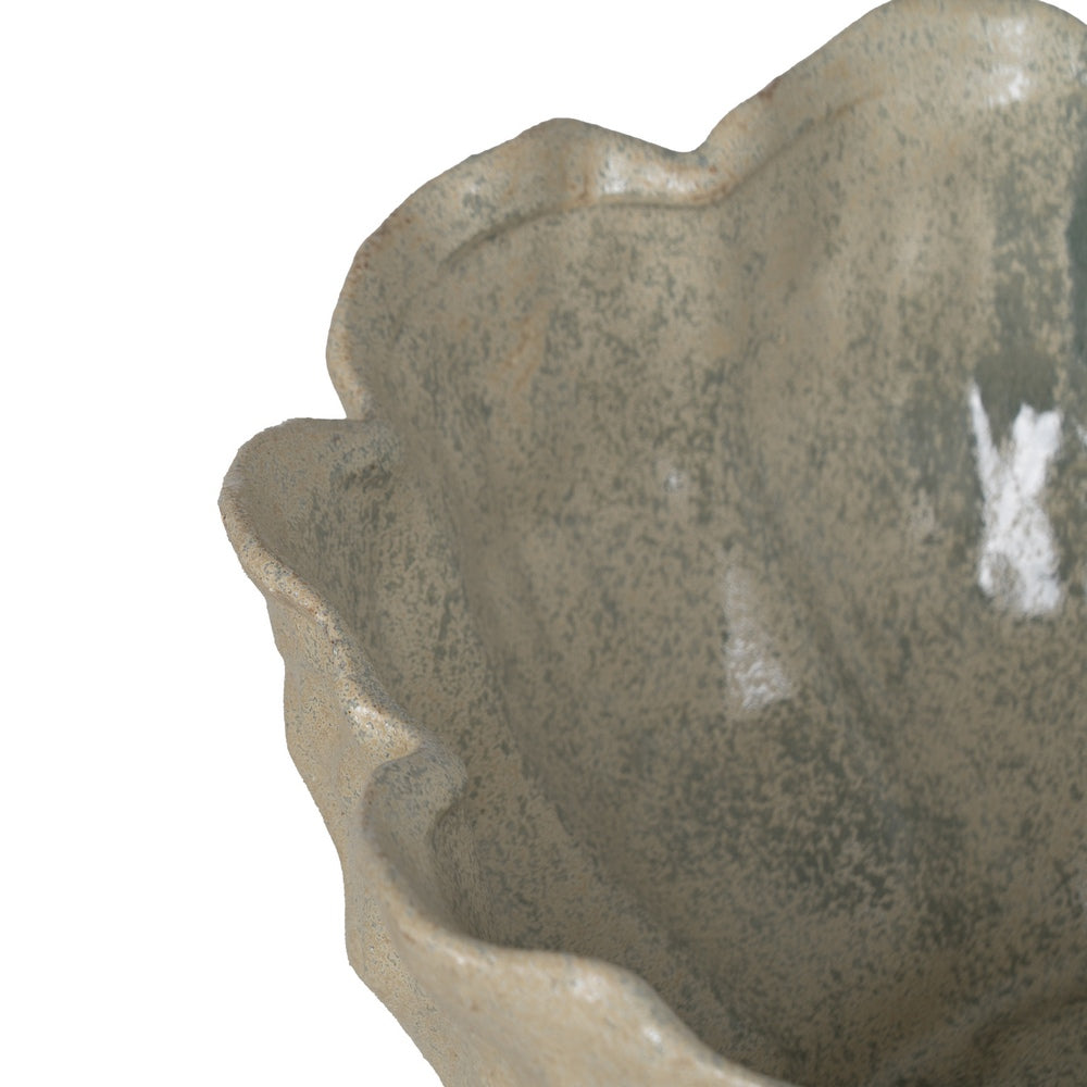 CENTERPIECE GREEN CERAMIC DECORATION 42 X 42 X 19 CM