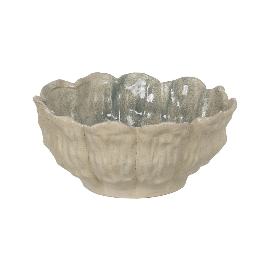CENTERPIECE GREEN CERAMIC DECORATION 42 X 42 X 19 CM