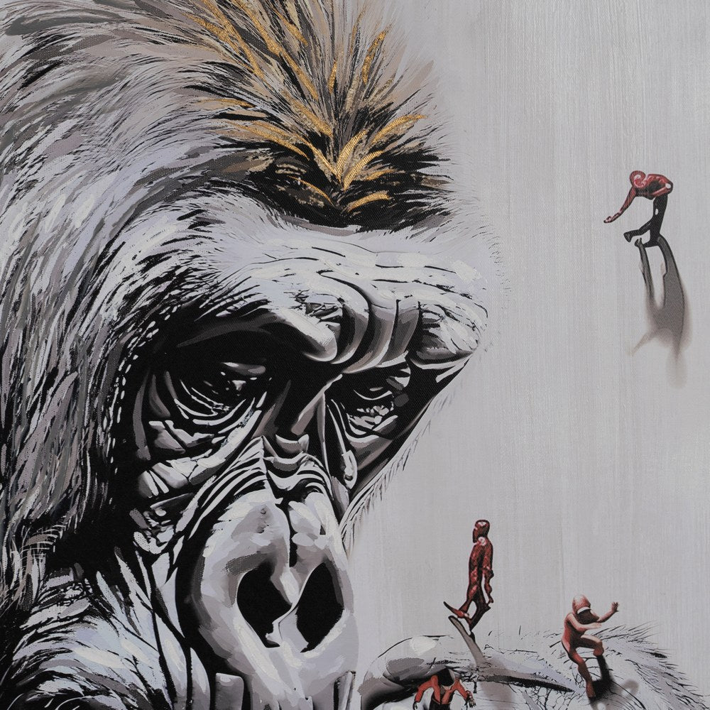 GORILLA PAINTING CANVAS DECORATION 80 X 80 CM