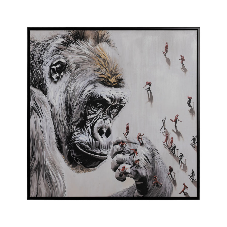 CUADRO GORILA LIENZO DECORACIÓN 80 X 80 CM