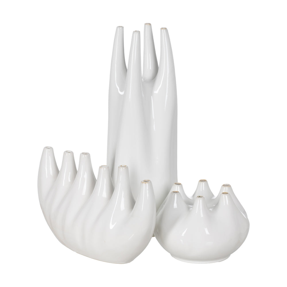 JARRÓN BLANCO CERÁMICA 24,50 X 24,50 X 18 CM