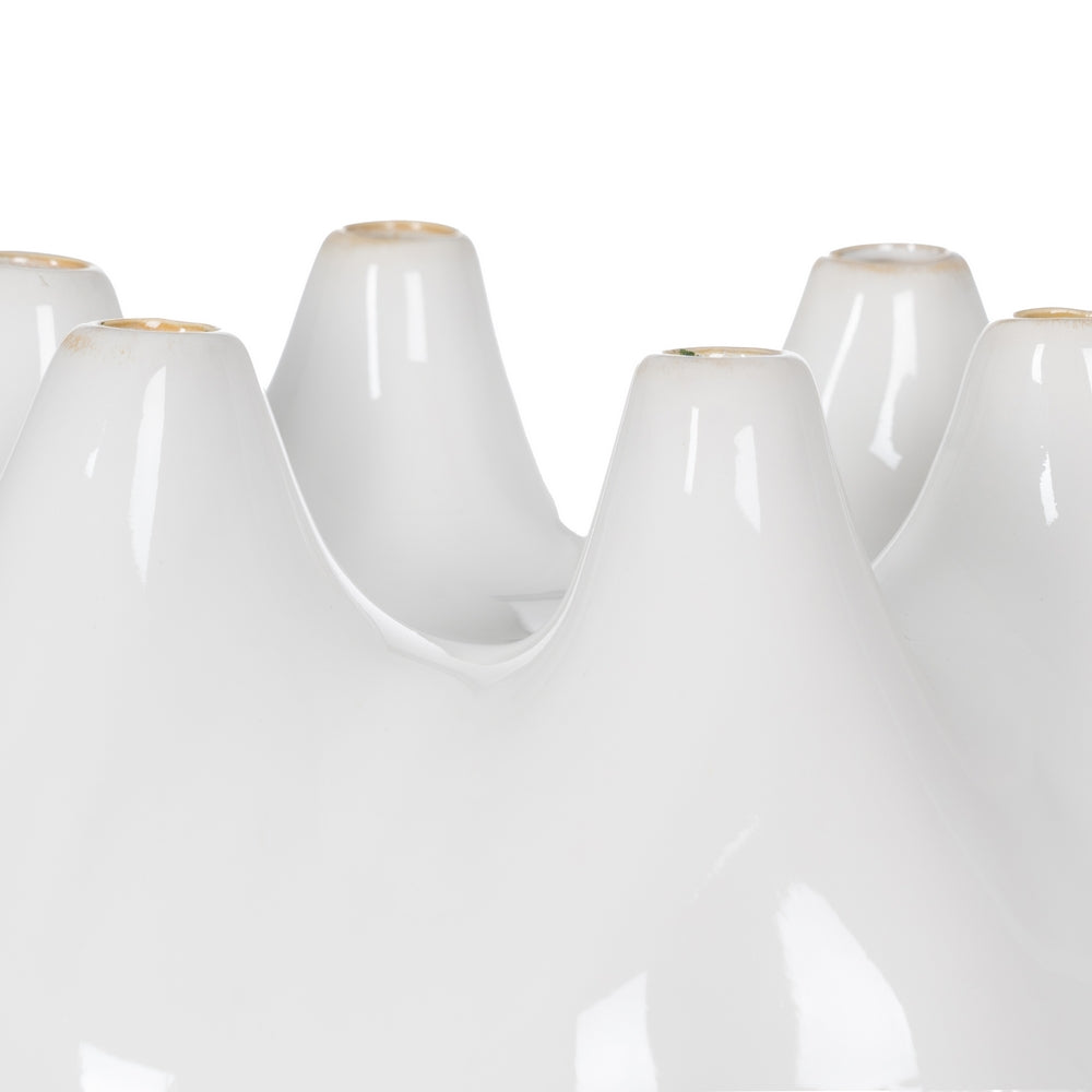 JARRÓN BLANCO CERÁMICA 24,50 X 24,50 X 18 CM