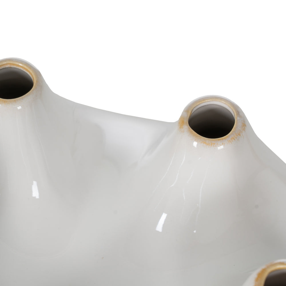 JARRÓN BLANCO CERÁMICA 24,50 X 24,50 X 18 CM