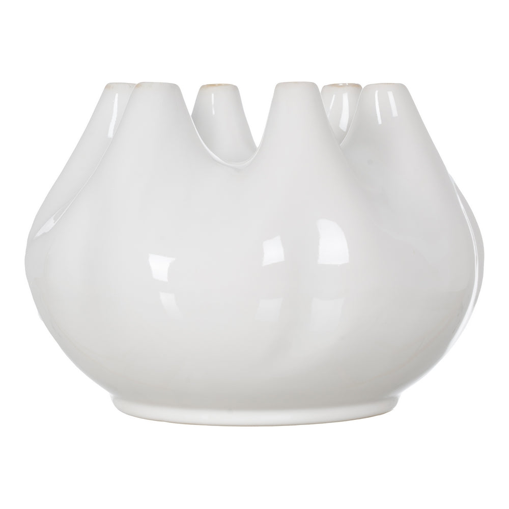 JARRÓN BLANCO CERÁMICA 24,50 X 24,50 X 18 CM