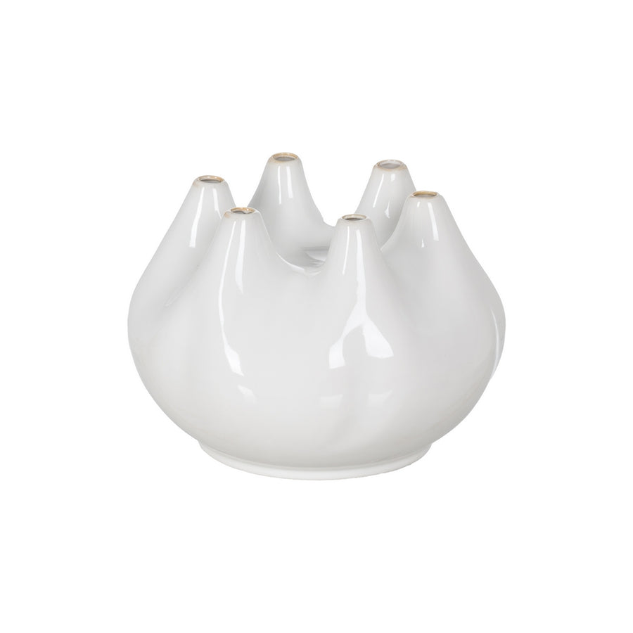 JARRÓN BLANCO CERÁMICA 24,50 X 24,50 X 18 CM