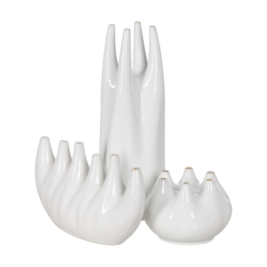 JARRÓN BLANCO CERÁMICA 47 X 16 X 25 CM