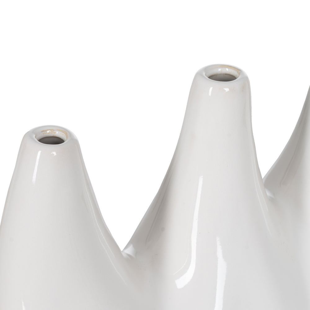 WHITE CERAMIC VASE 47 X 16 X 25 CM