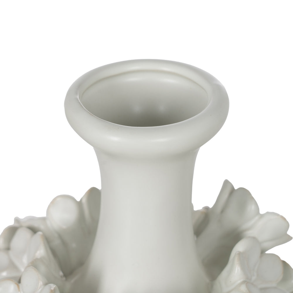 JARRÓN FLORES BLANCO CERÁMICA 14 X 14 X 36 CM