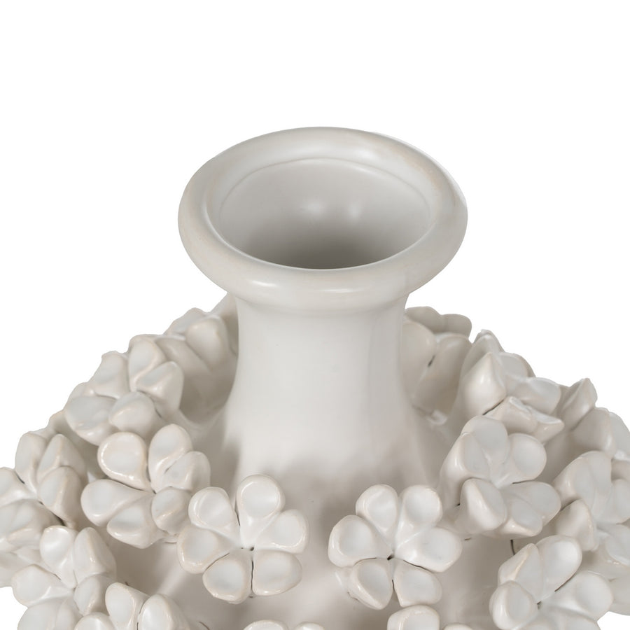 JARRÓN FLORES BLANCO CERÁMICA 15 X 15 X 31 CM