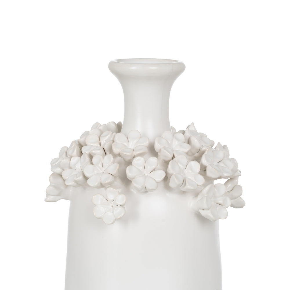 JARRÓN FLORES BLANCO CERÁMICA 15 X 15 X 31 CM