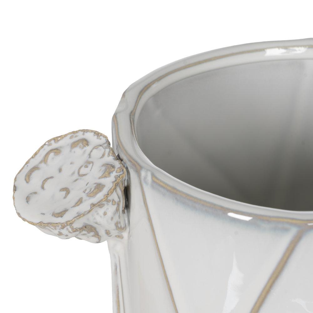 WHITE CERAMIC FLOWER VASE 25.50 X 24 X 41 CM