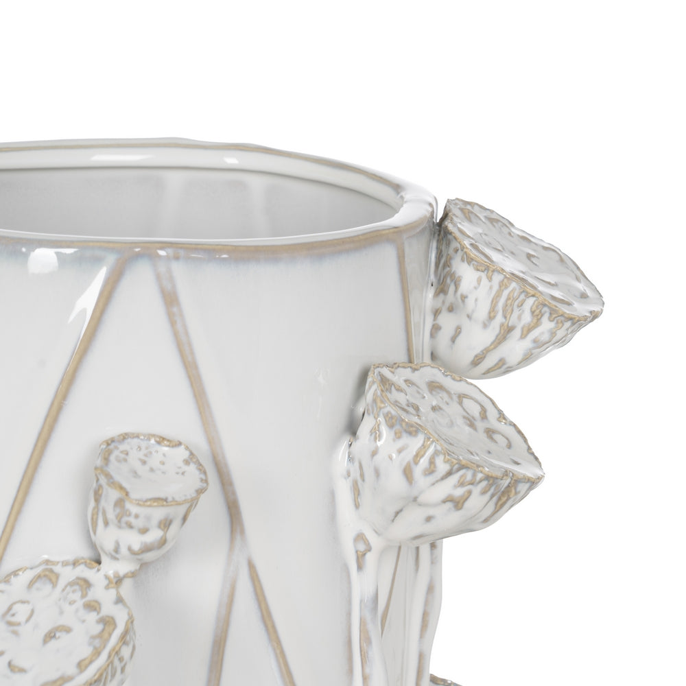 WHITE CERAMIC FLOWER VASE 25.50 X 24 X 41 CM