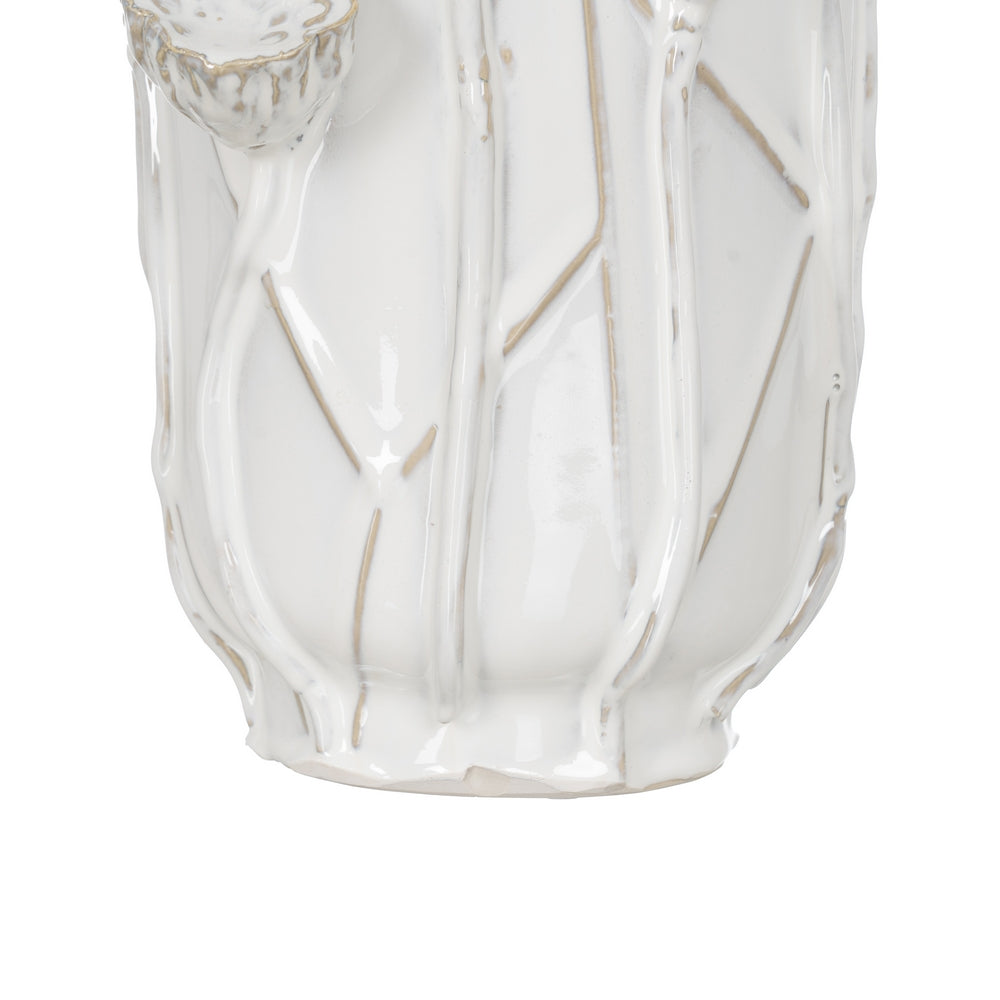 WHITE CERAMIC FLOWER VASE 25.50 X 24 X 41 CM