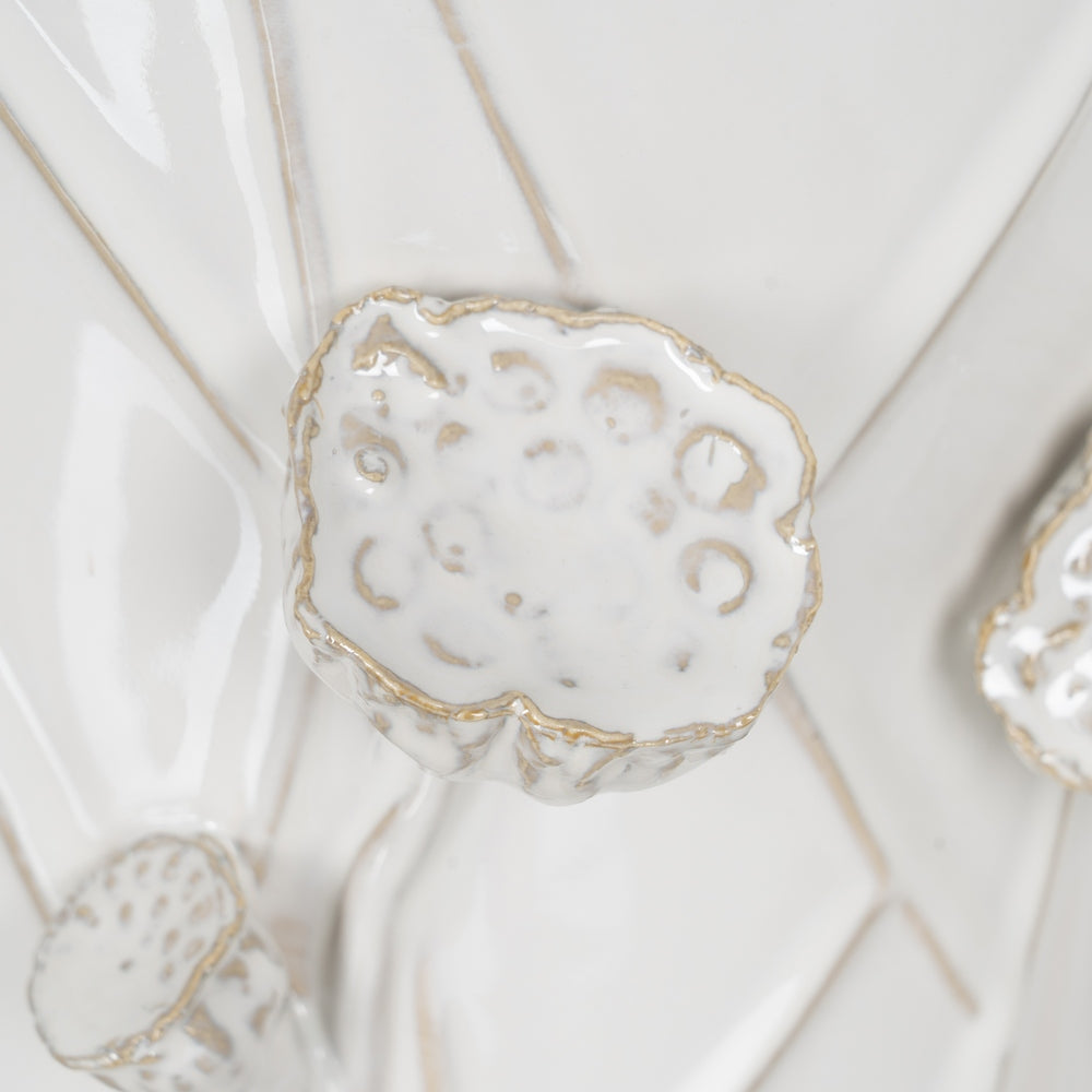 WHITE CERAMIC FLOWER VASE 31 X 30.50 X 28.50 CM