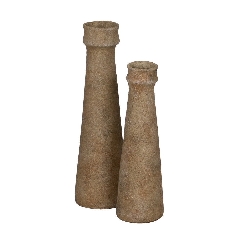 BEIGE CERAMIC DECORATIVE VASE 12.60 X 12.60 X 42 CM