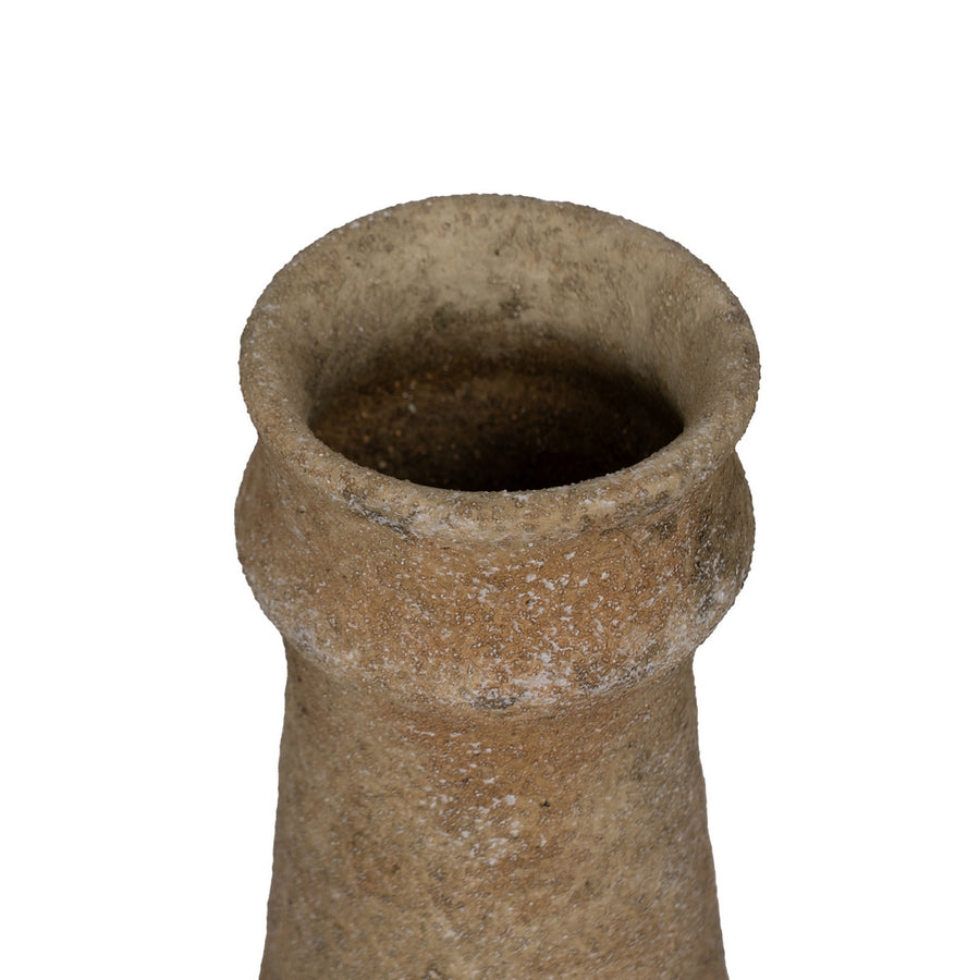 JARRÓN BEIGE CERÁMICA DECORACIÓN 12,60 X 12,60 X 42 CM