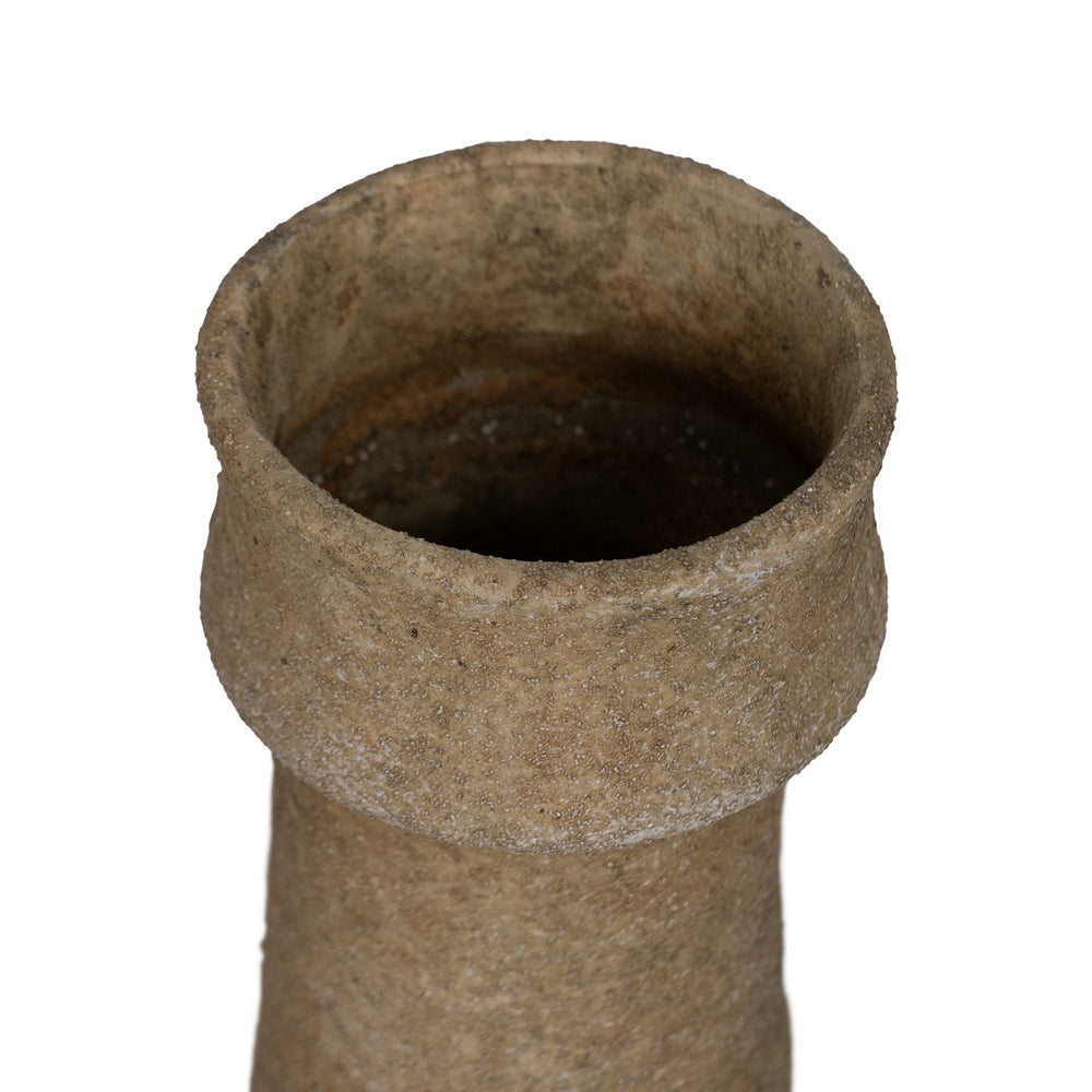 BEIGE CERAMIC DECORATION VASE 14.30 X 14.30 X 50 CM