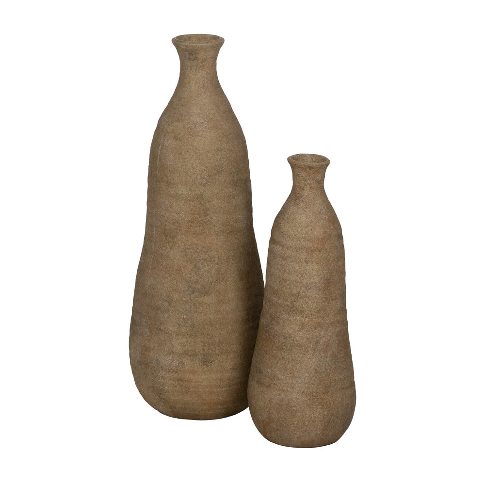 JARRÓN BEIGE CERÁMICA DECORACIÓN 21 X 21 X 51 CM